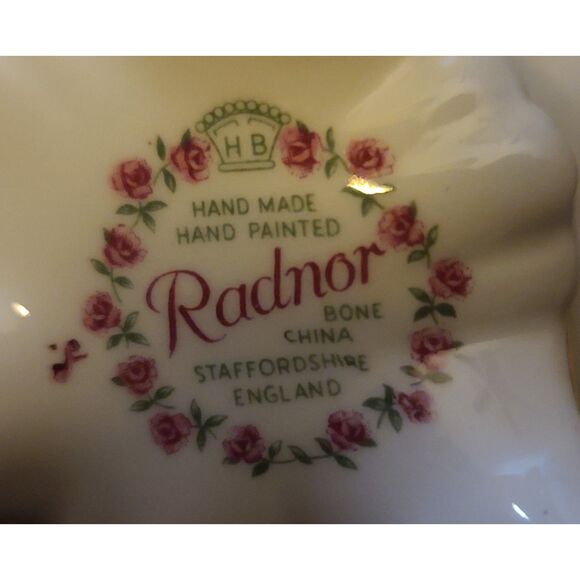 Bone China Pansys in 3 Footed Bowl Hand Made and Painted from Radnor - Picture 6 of 9